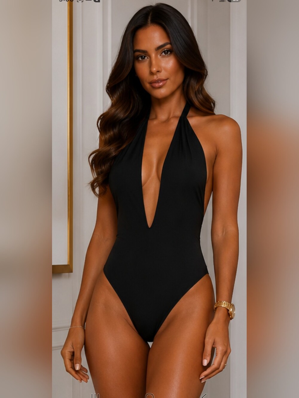 Meshki high cut black one piece